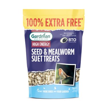 Bird Food Seed & Mealworm Suet Treats 500g + 100% Free