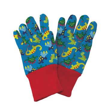 Childrens Gloves Blue Dinosaur