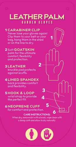 Clip Glove Leather Palm Ladies Medium - image 2