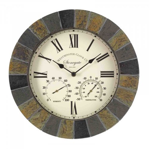 Clock & Thermometer 14" Stonegate - image 1