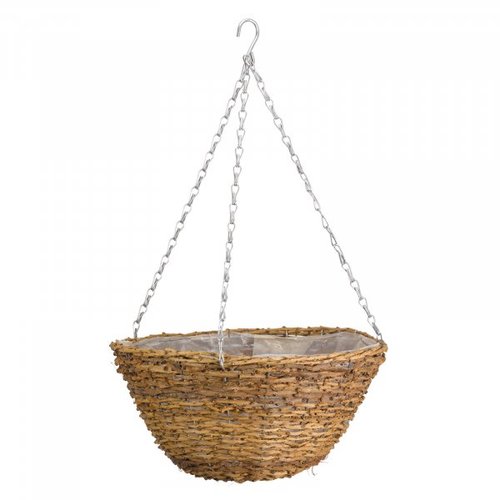 Country Rattan Hanging Basket 14" - image 1