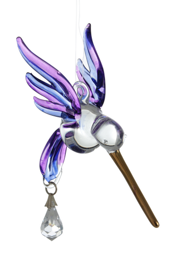 Fantasy Glass Hummingbird Purple