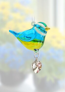 Fantasy Glass Pretty Little Bird Blue Tit - image 2