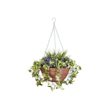 Faux Lilac Bloom Basket 30cm - image 2