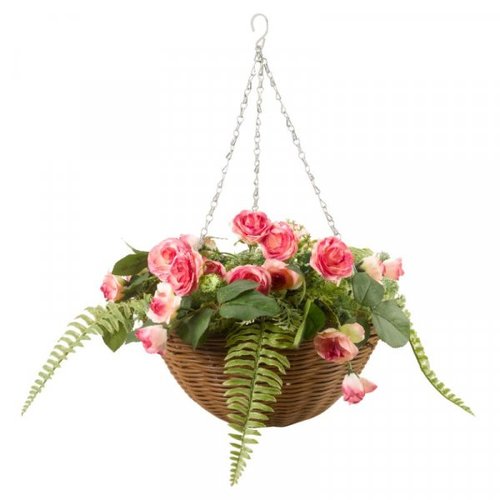 Faux Topiary Pink Perfection Basket 35cm - image 2