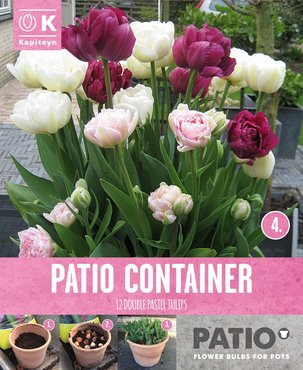Garden Container Pack Tulip Double Pink, Purple & White