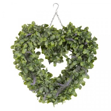 Faux Wreath Lavender Heart 40cm - image 2