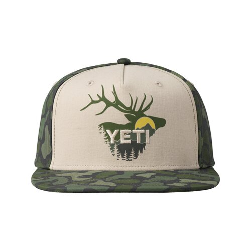 YETI Tan/Green Sunrise Elk Flat Brim Hat - image 1