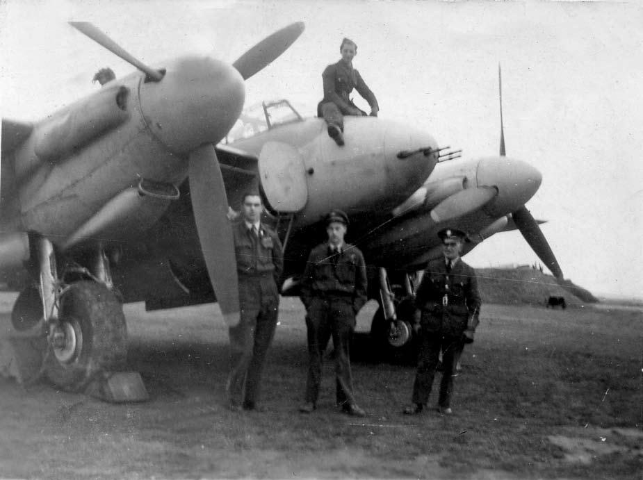 /Edward Ted Stewart with mosquito bomber