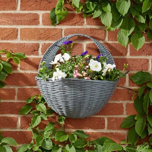 16" Slate Faux Wall Basket
