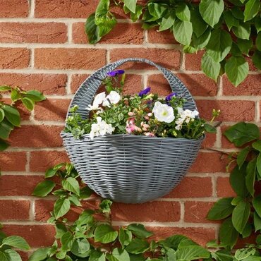16" Slate Faux Wall Basket
