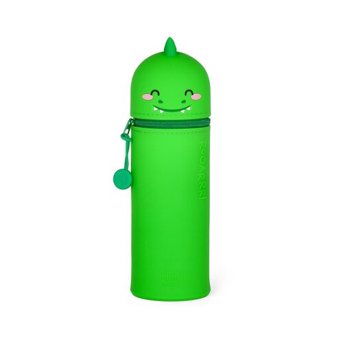 2-In-1 Silicone Pencil Case Kawaii Dino - image 1