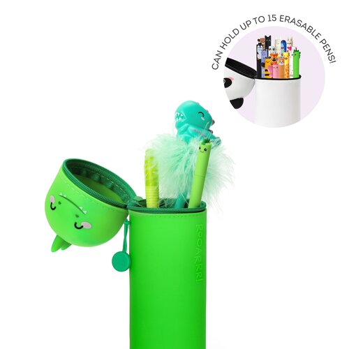 2-In-1 Silicone Pencil Case Kawaii Dino - image 3