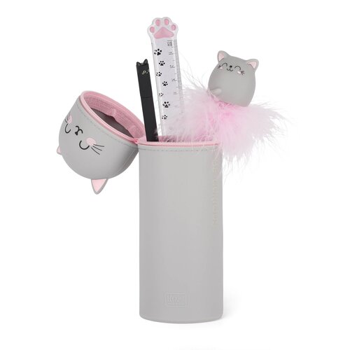 2-In-1 Silicone Pencil Case Kawaii Kitty - image 2