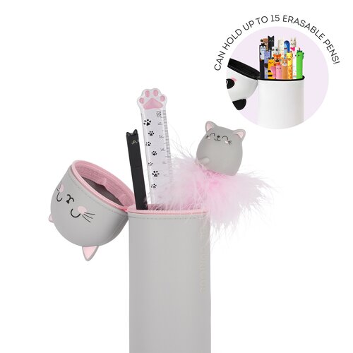 2-In-1 Silicone Pencil Case Kawaii Kitty - image 3