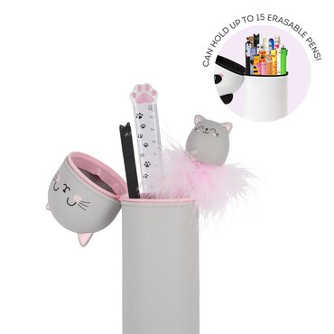 2-In-1 Silicone Pencil Case Kawaii Kitty - image 3