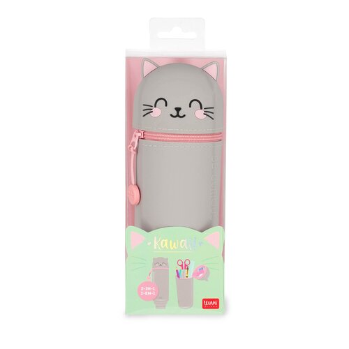 2-In-1 Silicone Pencil Case Kawaii Kitty - image 6