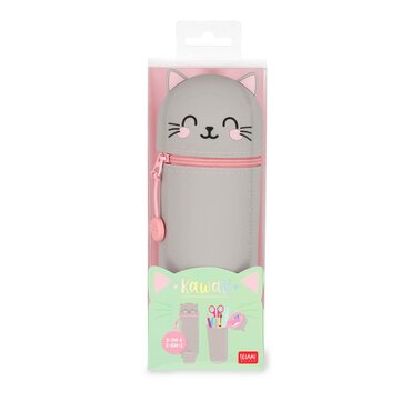 2-In-1 Silicone Pencil Case Kawaii Kitty - image 6