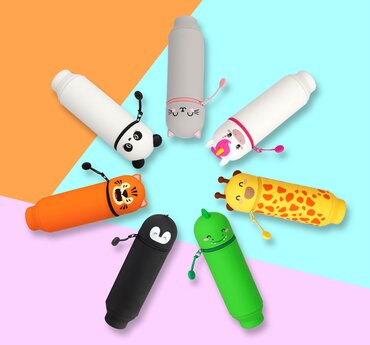 2-In-1 Silicone Pencil Case Kawaii Kitty - image 5