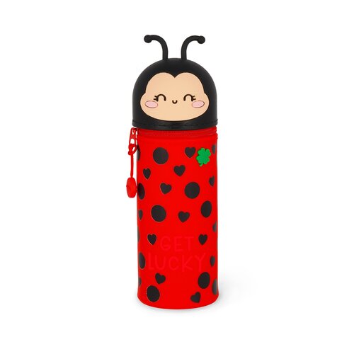 2-In-1 Silicone Pencil Case Kawaii Ladybug - image 1