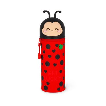 2-In-1 Silicone Pencil Case Kawaii Ladybug - image 1