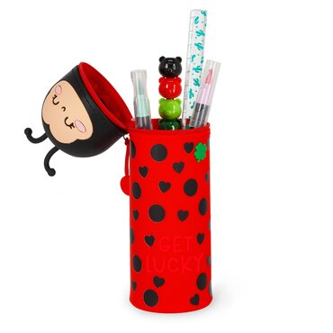 2-In-1 Silicone Pencil Case Kawaii Ladybug - image 2