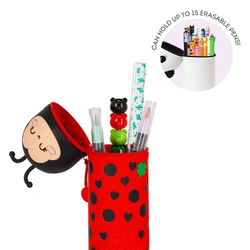 2-In-1 Silicone Pencil Case Kawaii Ladybug - image 3