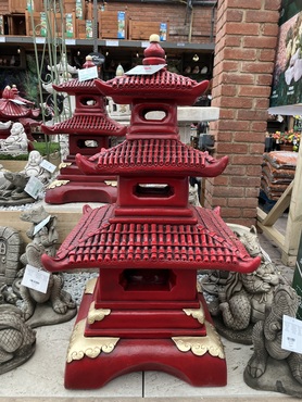 3 Tier Pagoda In Red H 95