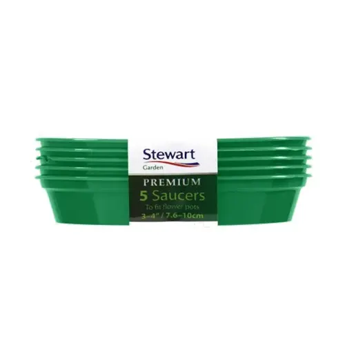 7.6-10cm (3-4") Green Flower Pot Saucer (Pack of 5)