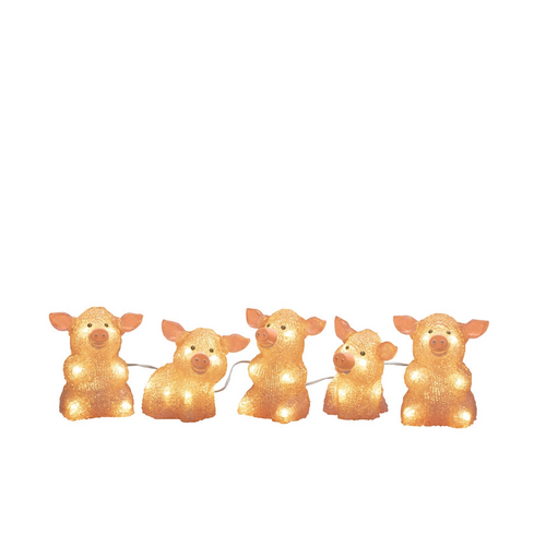 Acrylic Pink Pig Lights (Set of 5) - image 2