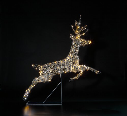 Acrylic Wicker Leaping Stag Light - image 1