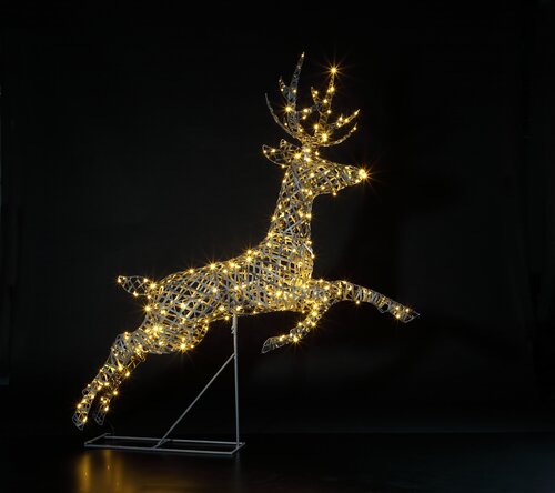 Acrylic Wicker Leaping Stag Light - image 2
