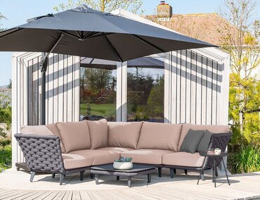 Alexander Rose Cordial Luxe Corner Suite Dark Grey & Blush Pink Cushions (Ex-Display)