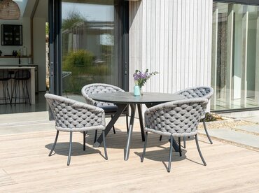 Alexander Rose Cordial Luxe Dining Set Light Grey & Blush Pink (Ex-Display)