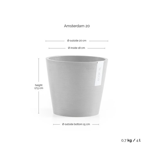 Amsterdam Eco Pot White Grey 20cm - image 2