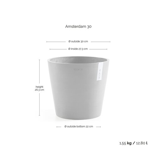 Amsterdam Eco Pot White Grey 30cm - image 2