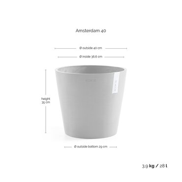 Amsterdam Eco Pot White Grey 40cm - image 2