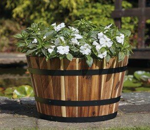 Applewood Barrel Planter Large (sustainably sourced)