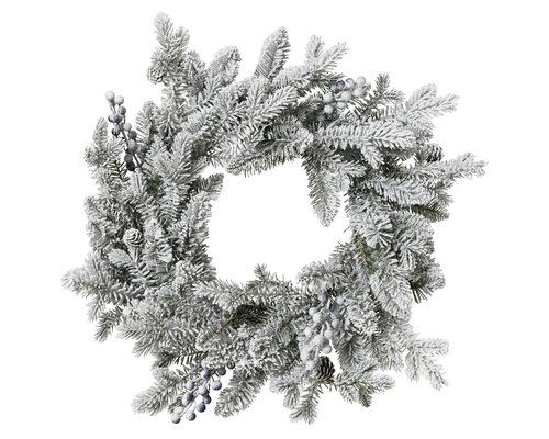 Aspen Wreath Snowy with Glitter 50cm Dia