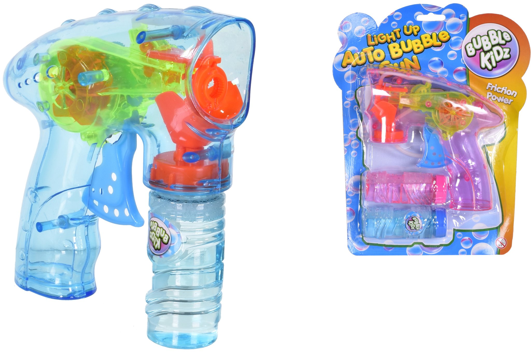 LED Light Up Bubble Shooter Gun Toy Free Solution Set Kids