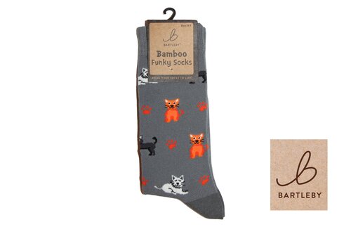 Crazy Cats Bamboo Socks (4-7)