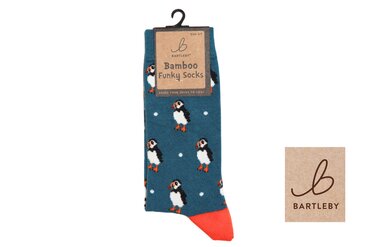 Bamboo Socks Puffy Puffin 4-7