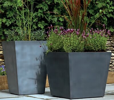 Beton Tall Sq Planter Dark Grey 40cm - image 2