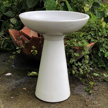 Bird Bath Modern White