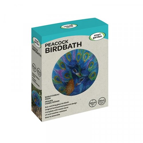 Bird Bath Peacock Glass - image 3