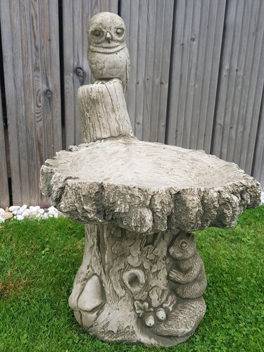 Bird Bath Single Owl - image 1