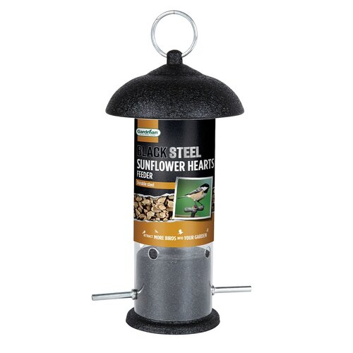 Bird Black Steel Sunflower Hearts Feeder - image 1