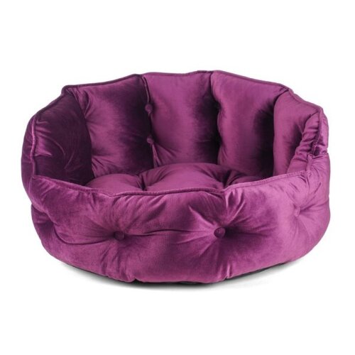Button-Tufted RND Bed Mulberry Medium - image 2