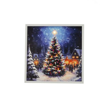 Canvas with Tree 40cm Fibre Optic