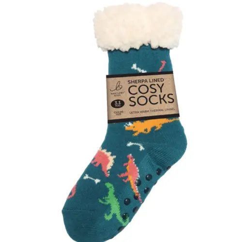 Childs Sherpa Sock Dinosaur